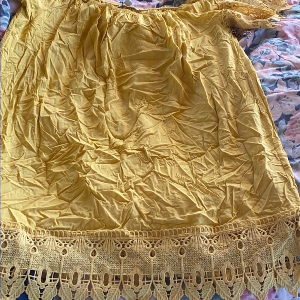Yellow lace blouse